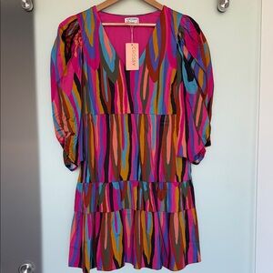 NWT Crosby by Mollie Burch. Multicolor Women's Dress Lg